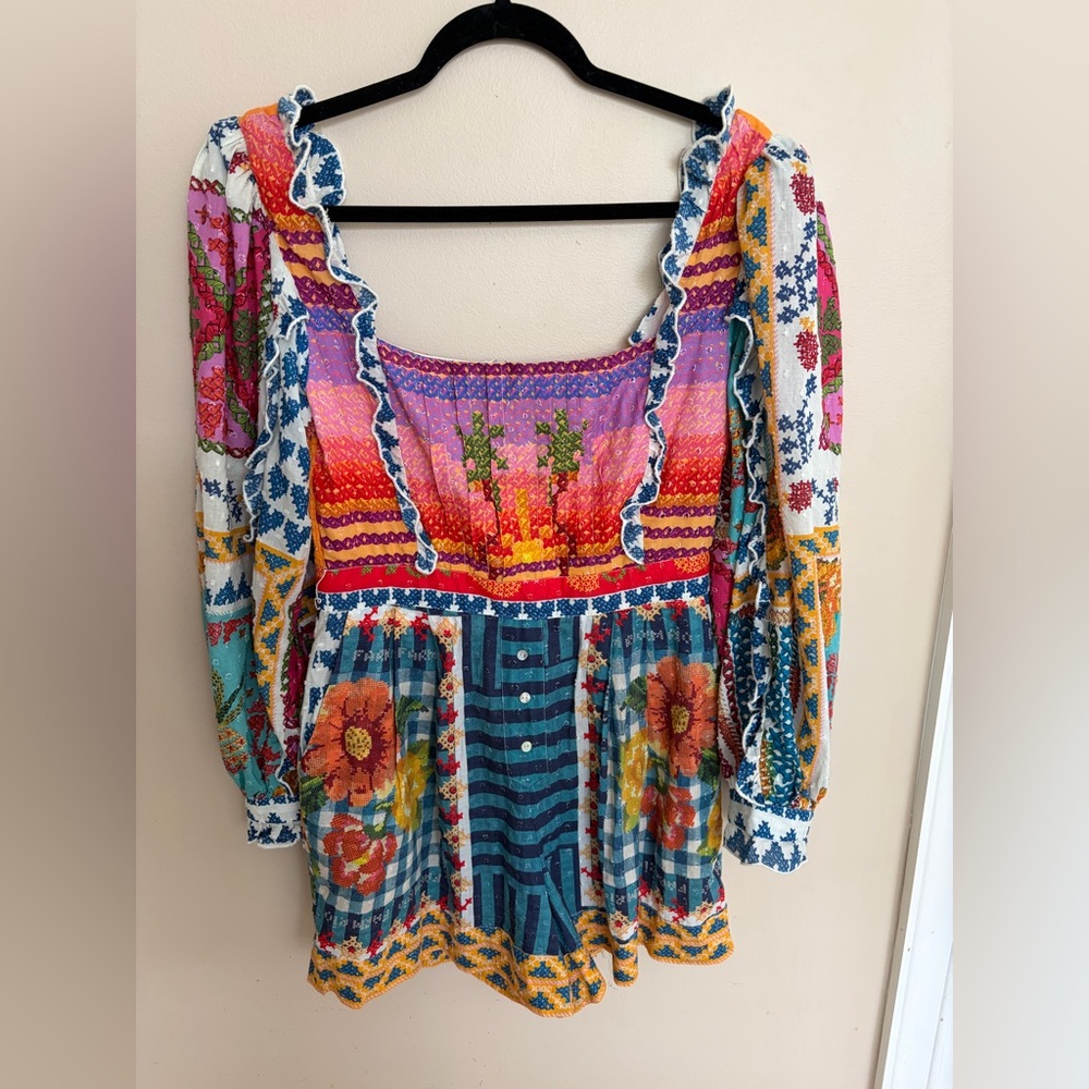 Farm Rio Summer Stitches Romper - Picture 2 of 4
